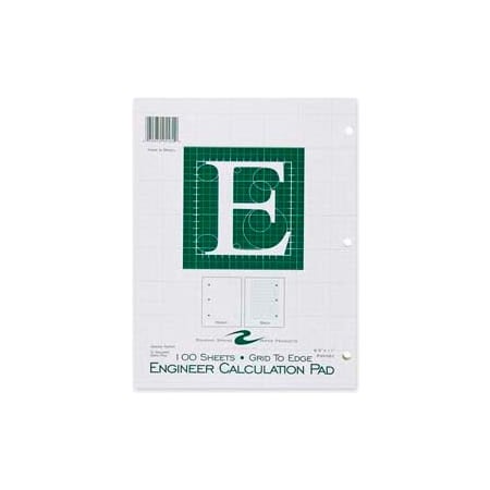 Roaring Springs Roaring Spring® Engineering Calculation Pad, 8-1/2" x 11", Quad Ruled, Green, 100 Sheets/Pad 95582